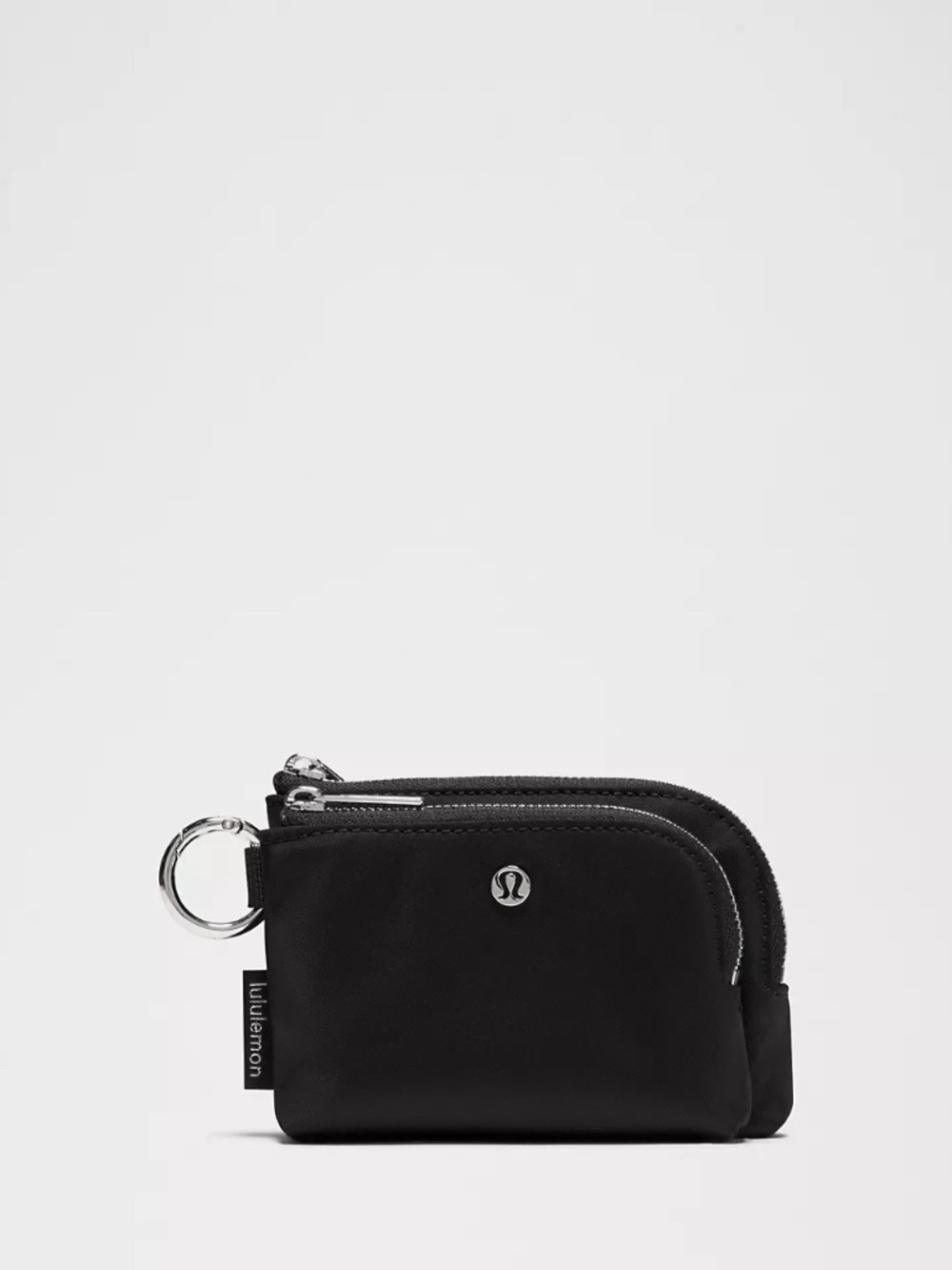 Lululemon Double Zip Clippable Card Pouch Black EUC